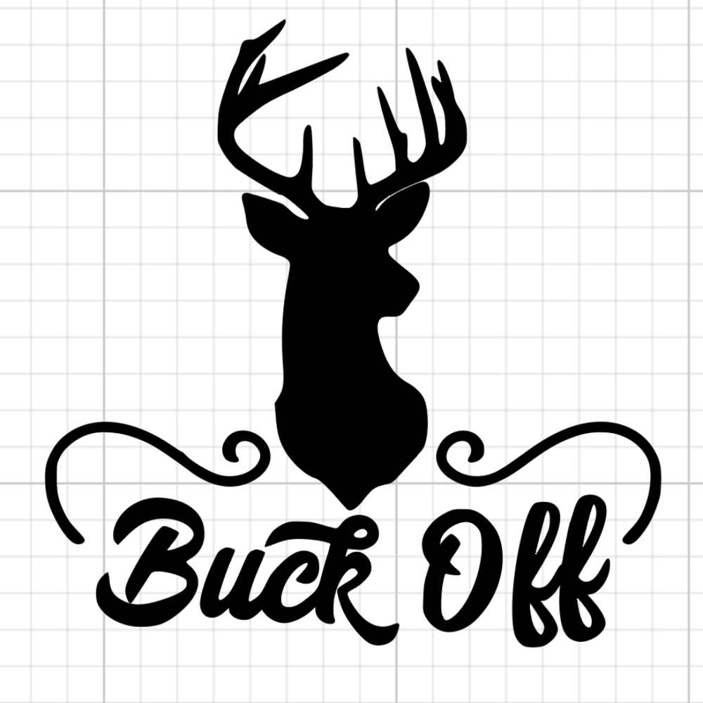 Deer Hunting Buck Off Vinyl Decal For Car, Window, Laptop, Surfaces